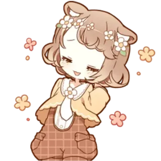 🥰 680241d6 Аниме, Мультфильм, Каваи, Милый, Цветок, Иллюстрация telegram sticker