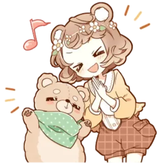 🎼 e38dc7e7 медведь, аниме, каваий, милый, плюшевый мишка, персонаж telegram sticker