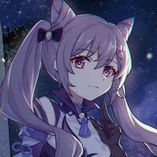 🌸 f5857edf Keqing Genshin Impact Аниме, Genshin Impact, Кэ Цин, Видеоигра, Персонаж telegram sticker