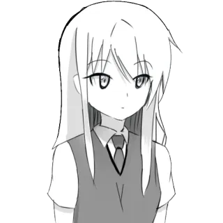 🕯️ fb716ae2 Аниме, Манга, Девушка, Школьная форма, Галстук, Мультфильм, Персонаж, Рисунок telegram sticker