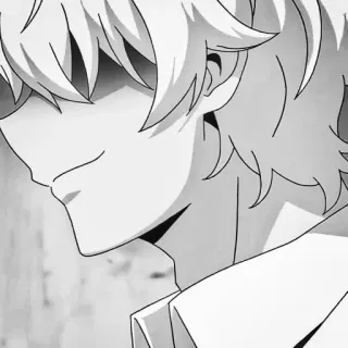 🍇 0da29048 动漫, 漫画, 肖像, 男人, 脸, 黑白 telegram sticker