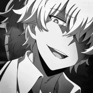 🍇 2b3f3c37 动漫, 漫画, 角色, 男孩, 微笑, 坏笑 telegram sticker