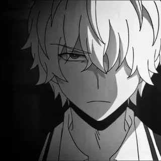 🍇 412d2d4f 动漫, 人物, 插画, 漫画, 肖像, 灰度 telegram sticker