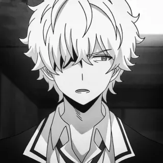 🍇 51065b89 动漫, 漫画, 男孩, 白发, 角色, 肖像 telegram sticker