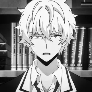 🍇 a6ea6952 动漫, 漫画, 角色, 插画, 黑白, 肖像 telegram sticker