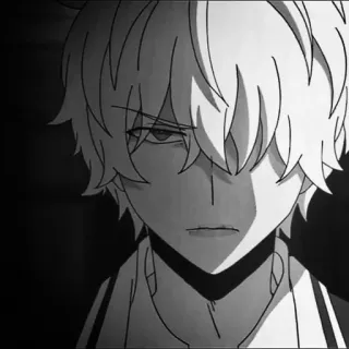 🍇 fc994654 动漫, 漫画, 黑白, 肖像, 插画, 卡通 telegram sticker