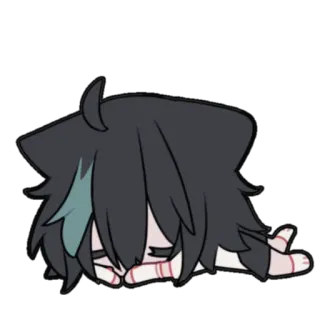 😴 ece48220 애니메이션, 귀여운, 치비, 캐릭터, 잠자는, 만화 whatsapp sticker