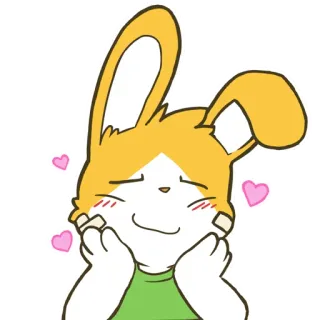 😌 4b372287 coniglio, animale, cartone animato, amore, carino, adesivo telegram sticker