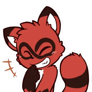 😆 53789cfc volpe, animale, cartone animato, carino, peloso, rosso, sorridente telegram sticker