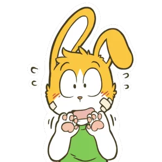 🙌 7c823d9b coniglio, cartone animato, sticker, carino, animale, preoccupato, ansioso telegram sticker