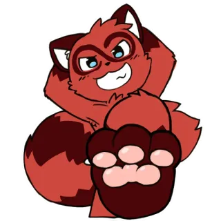 😼 a90df96a panda rosso, furry, cartone animato, animale, carino, anime telegram sticker