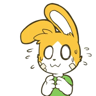 😨 a91d75e2 coniglio, nervoso, sudato, carino, cartone animato, spaventato telegram sticker