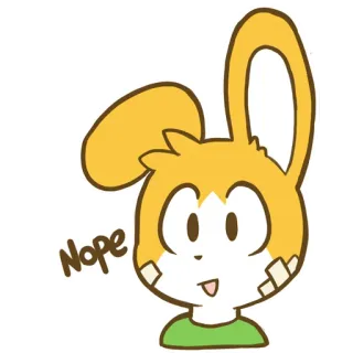 😶 ab2e22c4 Nope coniglio, cartone animato, animale, adesivo, no, espressione telegram sticker