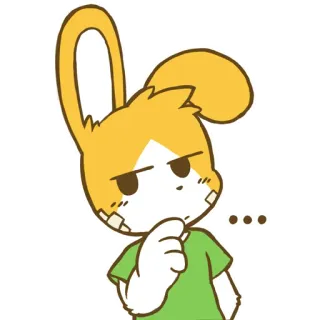 😒 d869cfe9 ... coniglio, cartone animato, pensando, domanda, confuso, animale telegram sticker