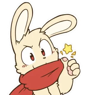 👍 f7071918 coniglio, animale, cartone animato, adesivo, stella telegram sticker