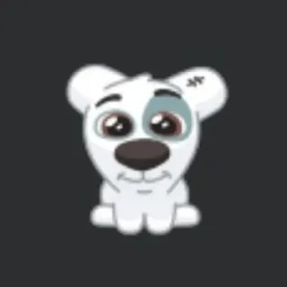 🐒 5439218a cane, cucciolo, cartone animato, animale, carino, bianco, adesivo telegram sticker