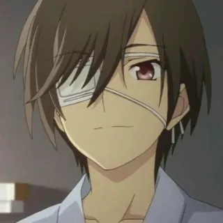 🙂 0eaeca98 アニメ, キャラクター, 眼帯, 怪我, 男の子, 病院 whatsapp sticker