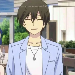 😅 4ee77726 アニメ, 男性, 笑顔, キャラクター, ポートレート whatsapp sticker