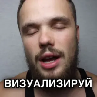 😌 04ca359d ВИЗУАЛИЗИРУЙ мужчина, русский, визуализировать, мем telegram sticker