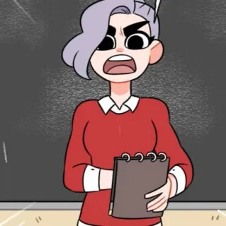 ☁️ 800ebefd 만화, 선생님, 여자, 표정, 일러스트 telegram sticker