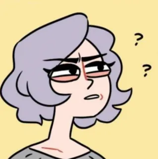 ☁️ 8d7750e6 혼란스러움, 질문, 만화, 표정, 여자 telegram sticker