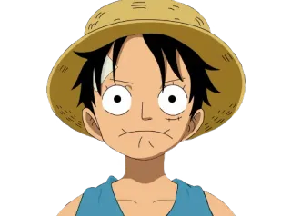 🤐 0acae6fd Luffy One Piece Аниме, Мультфильм, Персонаж, Луффи, One Piece, Соломенная шляпа telegram sticker