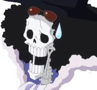 😰 15f4c58a Brook One Piece Аниме, Череп, Скелет, Брук, Ван Пис telegram sticker