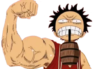 💪 5984eeaa Luffy One Piece Аниме, Ван Пис, Луффи, Мультфильм, Наклейка telegram sticker