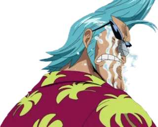 😭 b2902cfc Franky One Piece аниме, плачет, Фрэнки, Ван Пис, персонаж telegram sticker