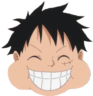 😁 de3cbd40 Monkey D. Luffy One Piece Аниме, Мультфильм, One Piece, Monkey D. Luffy, Луффи, Персонаж, Улыбка telegram sticker