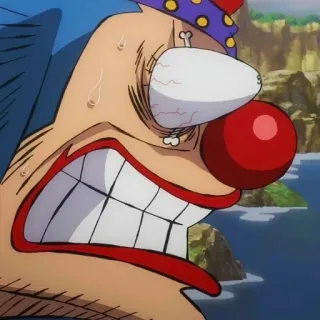🤡 036b1ed5 Buggy the Clown One Piece Anime, Clown, Buggy, One Piece, Piraat telegram sticker