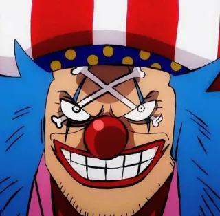 🤡 46f82958 Buggy One Piece Buggy, One Piece, Anime, Manga, Clown, Piraat, Personage telegram sticker