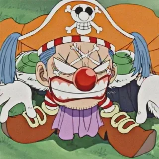 🤡 4acce1c1 Buggy the Clown One Piece Anime, One Piece, Piraat, Clown, Personage telegram sticker