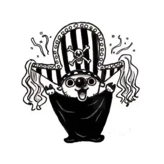 🤡 f5b66e75 Clown, Schedel, Piraat, Cartoon telegram sticker