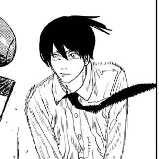 🌟 33c7b864 Aki Hayakawa Chainsaw Man anime, manga, Aki Hayakawa, Chainsaw Man, illustration, black and white telegram sticker