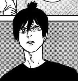 🌟 3c82720c Aki Hayakawa Chainsaw Man anime, manga, character, black and white, serious, Aki Hayakawa telegram sticker