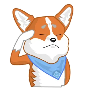 ✊ 97a0b847 คอร์กี้, หมา, คำนับ, สัตว์, การ์ตูน telegram sticker