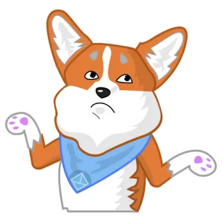 😕 b1723f68 คอร์กี้, หมา, สติกเกอร์, สัตว์, น่ารัก telegram sticker