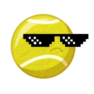😎 f99bf80f เทนนิส, ลูกบอล, แว่นตา, พิกเซล, นักเลง, เจ๋ง telegram sticker