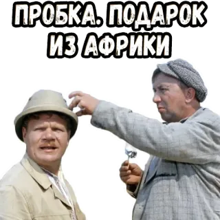 😎 18223ba9 ПРОБКА. ПОДАРОК ИЗ АФРИКИ đàn ông, safari, mũ, châu phi, quà tặng telegram sticker