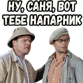 🥴 78372912 НУ; САНЯ, ВОТ ТЕБЕ НАПАРНИК telegram sticker