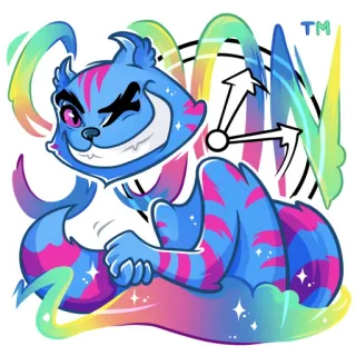 🔜 5900ecfb 猫, 彩虹, 卡通, 彩色, 贴纸 telegram sticker
