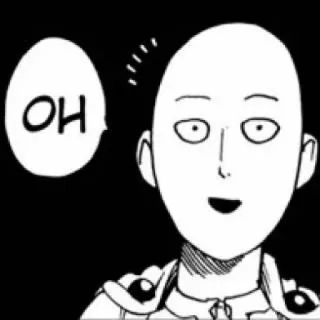 🥊 d322ea78 Saitama One-Punch Man OH Saitama, One-Punch Man, Anime, Manga, kahl, überrascht telegram sticker