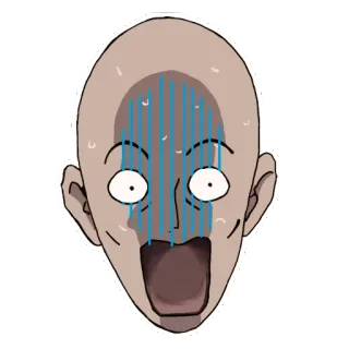 😱 3f6ad72e geschokt, bang, angst, verrassing, uitdrukking, kaal telegram sticker