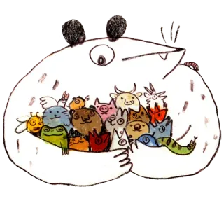 😊 1b7b3efb zwierzęta, słodkie, ilustracja, kreskówka, rysunek, naklejka telegram sticker