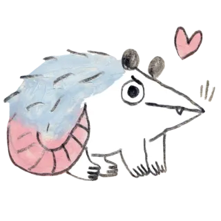 💙 1f0789a5 zwierzę, słodki, ilustracja, kreskówka, serce telegram sticker