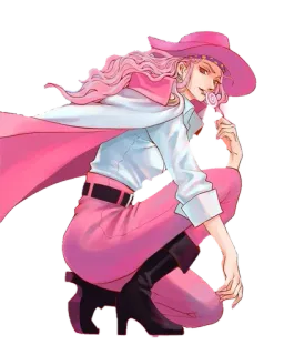 🤠 84f4d685 Donquixote Doflamingo One Piece Anime, One Piece, Personaje, Donquixote Doflamingo, Rosa telegram sticker