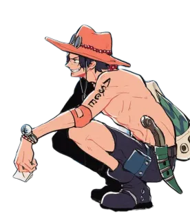 🙃 8916cf16 Portgas D. Ace One Piece Anime, One Piece, Portgas D. Ace, Pirata, Personaje, Pegatina telegram sticker