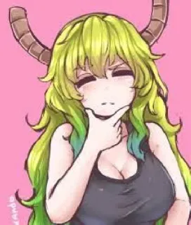 🤔 a0c57c80 Lucoa Miss Kobayashi's Dragon Maid อนิเมะ, มังกร, ลูโคอา, ไวฟุ telegram sticker