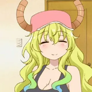 😊 baad2d9d Lucoa Miss Kobayashi's Dragon Maid อนิเมะ, มังกร, น่ารัก, ยิ้ม, สาวอนิเมะ telegram sticker